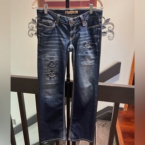 Dark Wash Women's Distressed Jeans  BKE Stella 26 #JT10